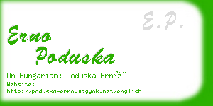 erno poduska business card